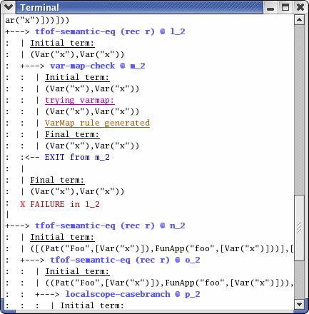 Screenshot of output-control output